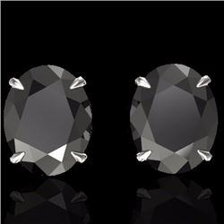 Genuine 10 CTW Black Diamond Designer Solitaire Stud Earrings In 18K Gold - 21655-REF#150Y3V