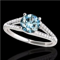 Genuine 1.75 CTW Certified Fancy Blue Genuine Diamond Solitaire Bridal Ring Gold - 35311-REF#159K3T