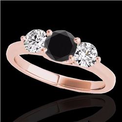 Genuine 2.0 CTW Certified Black Genuine Diamond 3 Stone Bridal Solitaire Ring Gold - 35389-REF#162N3
