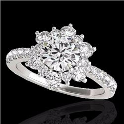 Genuine 2.0 CTW Certified G-I Genuine Diamond Bridal Solitaire Halo Ring Gold - 33706-REF#138T5X
