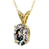 Image 2 : Genuine 1.0 CTW Certified Quality Oval Genuine Diamond Solitaire Necklace Gold - 33194-REF#245T4X