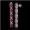 Image 2 : Genuine 7.0 CTW Ruby & Diamond Certified Tennis Earrings 10K Gold - 21529-REF#33A8N
