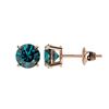 Image 2 : Genuine 1.08 CTW Certified Intense Blue Genuine Diamond Solitaire Stud Earrings Gold - 36593-REF#67M