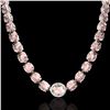 Image 2 : Natural 112 CTW Morganite & Diamond Halo Micro Solitaire Necklace 14K Gold - 22306-REF#1617R6Z