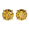 Image 1 : Genuine 2.0 CTW Certified Intense Yellow Genuine Diamond Solitaire Stud Earrings Gold - 33090-REF#14