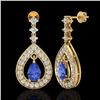 Image 2 : Genuine 2.25 CTW Tanzanite & Micro Pave Diamond Earrings Designer 14K Gold - 23159-REF#96H3R