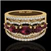 Image 1 : Genuine 2.25 CTW Garnet & Micro Pave Diamond Certified Designer Ring 10K Gold - 21039-REF#59M5H