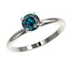 Image 2 : Genuine 0.77 CTW Certified Intense Blue Genuine Diamond Solitaire Engagement Ring Gold - 36391-REF#5