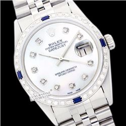 Rolex Ladies Stainless Steel, Diam Dial & Diam/Sapphire Bezel, Saph Crystal - REF#338N2J