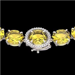 Natural 102 CTW Citrine & Diamond Halo Micro Solitaire Necklace 14K Gold - 22292-REF#284H4R