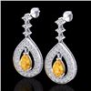 Image 1 : Natural 2.25 CTW Citrine & Micro Pave Diamond Earrings Designer 14K Gold - 23148-REF#91Z5Y