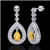 Image 2 : Natural 2.25 CTW Citrine & Micro Pave Diamond Earrings Designer 14K Gold - 23148-REF#91Z5Y