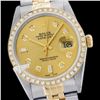 Image 1 : Rolex Men's 2Tone 14K Gold/ SS, QuickSet, Diamond Dial & Diamond Bezel - REF#463W6Z