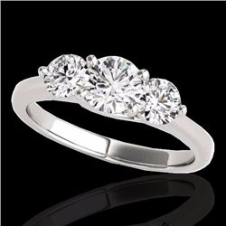 Genuine 2.0 CTW Certified G-I Genuine Diamond 3 Stone Bridal Solitaire Ring Gold - 35385-REF#212G3W