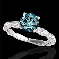 Genuine 1.40 CTW Certified Fancy Blue Genuine Diamond Solitaire Bridal Ring Gold - 34876-REF#101H5R
