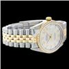 Image 2 : Rolex Men's 2Tone 14K Gold/ SS, QuickSet, Diamond Dial & Diamond Bezel - REF#458F2W
