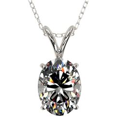 Genuine 1.25 CTW Certified Quality Oval Genuine Diamond Solitaire Necklace Gold - 33211-REF#336R5Z