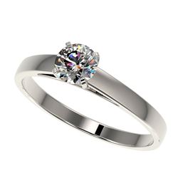 Genuine 0.55 CTW Certified H-I Quality Genuine Diamond Solitaire Engagement Ring Gold - 36464-REF#40