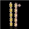 Image 2 : Genuine 6.0 CTW Citrine & Diamond Certified Tennis Earrings 10K Gold - 21517-REF#27M2H