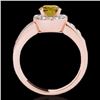Image 2 : Genuine 1.85 CTW Certified Fancy Intense Genuine Diamond Solitaire Halo Ring Gold - 34539-REF#141F2M