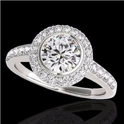 Genuine 1.50 CTW Certified G-I Genuine Diamond Bridal Solitaire Halo Ring Gold - 34441-REF#120W2K