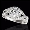 Image 1 : Genuine 2.0 CTW Certified G-I Genuine Diamond Bridal Solitaire Halo Ring Two Tone Gold - 33839-REF#3