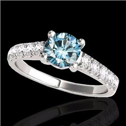 Genuine 1.55 CTW Certified Fancy Blue Genuine Diamond Bridal Solitaire Ring Gold - 35494-REF#131V3F