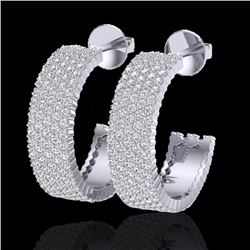 Natural 4.50 CTW Micro Pave Diamond Certified Earrings 14K White Gold - 20174-REF#189N4G