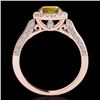 Image 2 : Genuine 1.50 CTW Certified Fancy Intense Genuine Diamond Solitaire Halo Ring Gold - 33570-REF#117W5K
