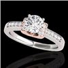 Image 1 : Genuine 1.11 CTW Certified G-I Genuine Diamond Solitaire Bridal Ring Two Tone Gold - 34829-REF#96R3Z