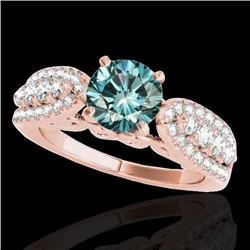 Genuine 2.0 CTW Certified Fancy Blue Genuine Diamond Solitaire Bridal Ring Gold - 35274-REF#162W3K