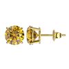 Image 2 : Genuine 2.11 CTW Certified Intense Yellow Genuine Diamond Solitaire Stud Earrings Gold - 36673-REF#1