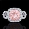 Image 1 : Natural 2.75 CTW Morganite & Micro Pave Diamond Certified Ring 18K Gold - 23006-REF#97A2N