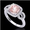 Image 2 : Natural 2.75 CTW Morganite & Micro Pave Diamond Certified Ring 18K Gold - 23006-REF#97A2N