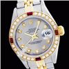 Image 1 : Rolex Men's 2Tone 14K Gold/ SS, QuickSet, Diam Dial & Diam/Ruby Bezel - REF#458Z2F