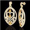Image 2 : Genuine 7.0 CTW Sapph Yell & Micro Pave Diamond Heart Earrings Designer In 18K Gold - 21167-REF#254M