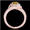 Image 2 : Genuine 2.15 CTW Certified Fancy Intense Genuine Diamond Solitaire Halo Ring Gold - 34404-REF#232W4K