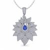 Image 2 : Natural 3.0 CTW Tanzanite & Micro Pave Diamond Designer Necklace 14K Gold - 22574-REF#162A8N
