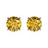 Image 1 : Genuine 1.04 CTW Certified Intense Yellow Genuine Diamond Solitaire Stud Earrings Gold - 36595-REF#6