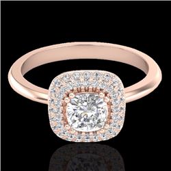 Natural 1.16 CTW Micro Pave Diamond Bridal Engagement Ring Solitaire Halo 14K Gold - 21030-REF#94V9F