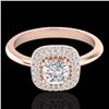 Image 1 : Natural 1.16 CTW Micro Pave Diamond Bridal Engagement Ring Solitaire Halo 14K Gold - 21030-REF#94V9F