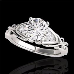 Genuine 1.10 CTW Certified G-I Genuine Diamond Solitaire Bridal Ring Two Tone Gold - 35200-REF#98M7H