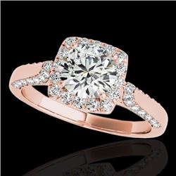 Genuine 1.70 CTW Certified G-I Genuine Diamond Bridal Solitaire Halo Ring Gold - 33374-REF#122V7F