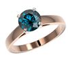 Image 2 : Genuine 1.46 CTW Certified Intense Blue Genuine Diamond Solitaire Engagement Ring Gold - 36549-REF#1