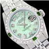 Image 1 : Rolex Men's Stainless Steel, QuickSet, Diam Dial & Diam/Emerald Bezel - REF#425R5X