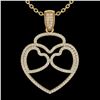 Image 2 : Natural 1.20 CTW Micro Pave Diamond Designer Heart Necklace 14K Gold - 22548-REF#89M2H