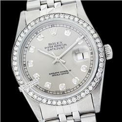 Rolex Men's Stainless Steel, QuickSet, Diamond Dial & Diamond Bezel - REF#425T5V