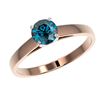 Image 2 : Genuine 0.75 CTW Certified Intense Blue Genuine Diamond Solitaire Engagement Ring Gold - 32978-REF#5