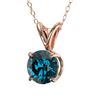 Image 2 : Genuine 0.78 CTW Certified Intense Blue Genuine Diamond Solitaire Necklace Gold - 36745-REF#55V8F