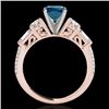Image 2 : Genuine 2.0 CTW Certified Fancy Blue Genuine Diamond Pave Solitaire Ring Gold - 35477-REF#168H8R